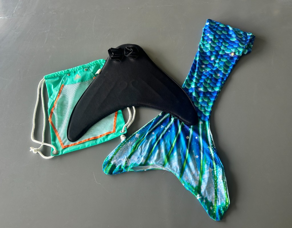Cola de sirena para adulto en tonos azul y verde